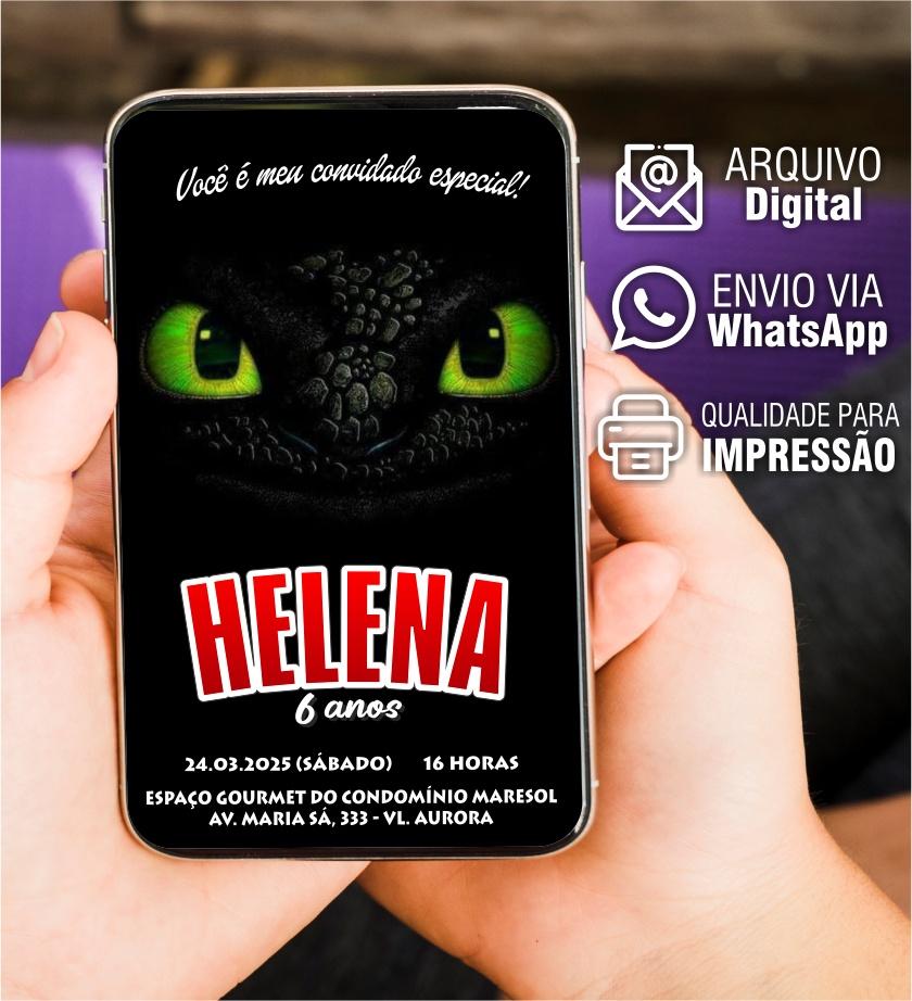 CONVITE INFANTIL COMO TREINAR O SEU DRAGÃO
