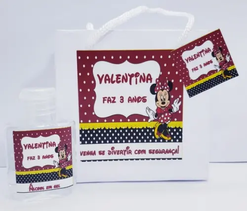 Kit Minnie Vermelha Álcool Gel 40 ml Promoção