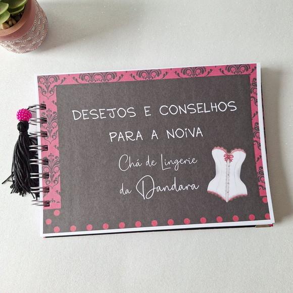 Caderno Chá de Lingerie Desejos e Conselhos Noiva