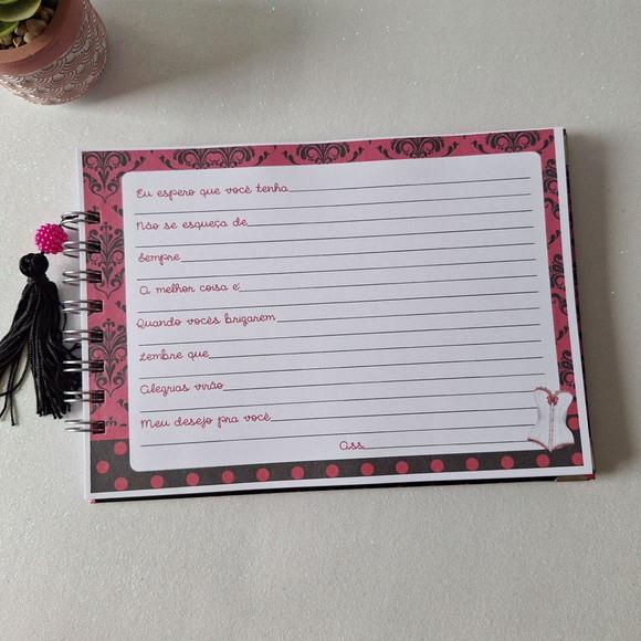 Caderno Chá de Lingerie Desejos e Conselhos Noiva