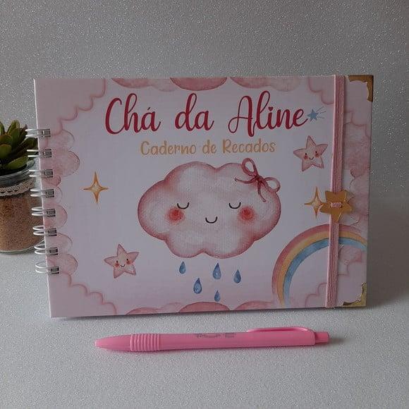 Caderno de Recados Chá de Bebê Chuva de Amor