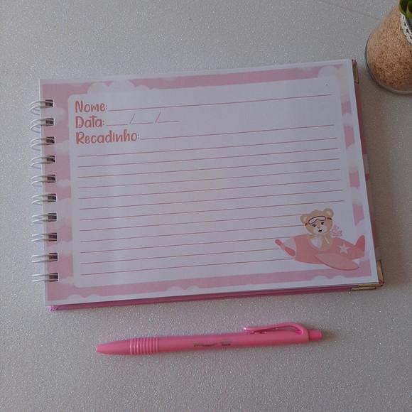Caderno de Recados Chá de Bebê Aviadora