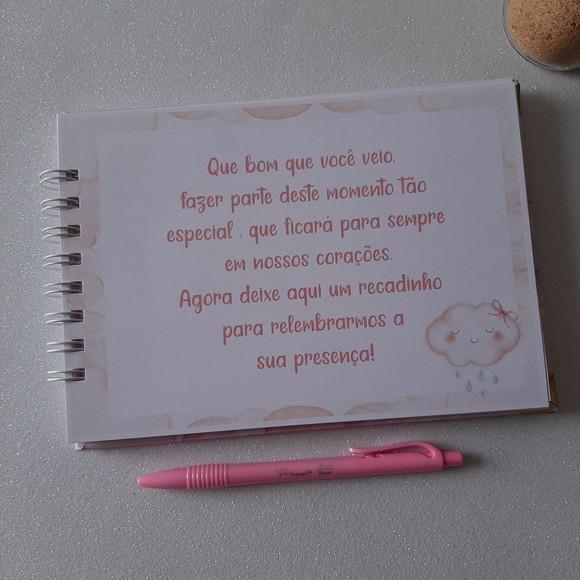 Caderno de Recados Chá de Bebê Chuva de Amor