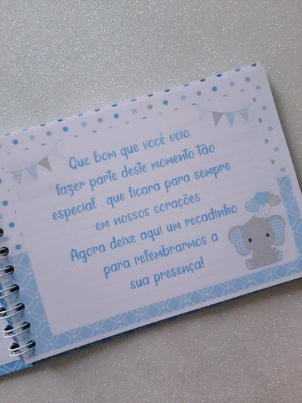 Caderno de Recados Chá de Bebê Elefantinho