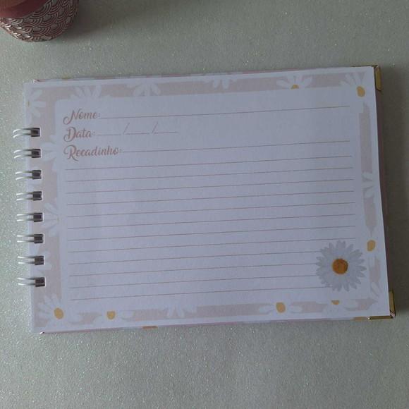Caderno de Recados Chá de Bebê Margaridas
