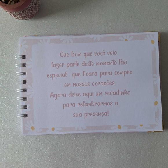 Caderno de Recados Chá de Bebê Margaridas