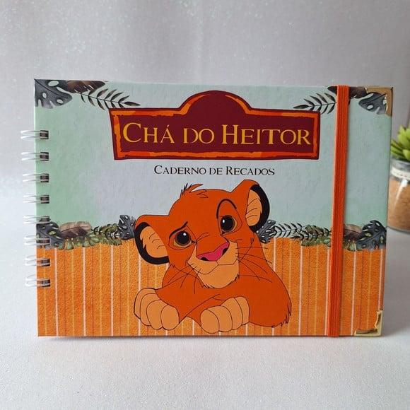 Caderno de Recados Chá de Bebê Rei Leão