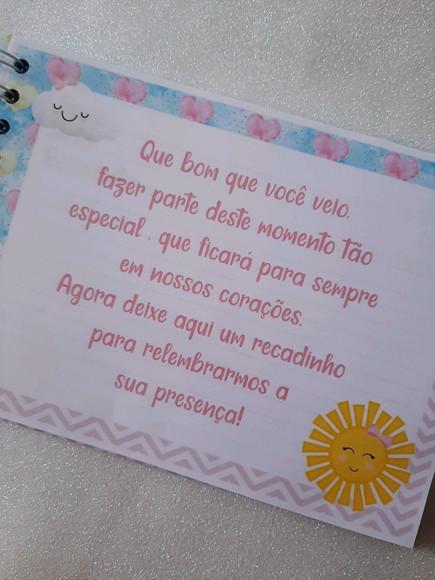 Caderno de Recados Chá de Bebê Sol