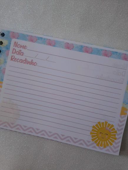 Caderno de Recados Chá de Bebê Sol