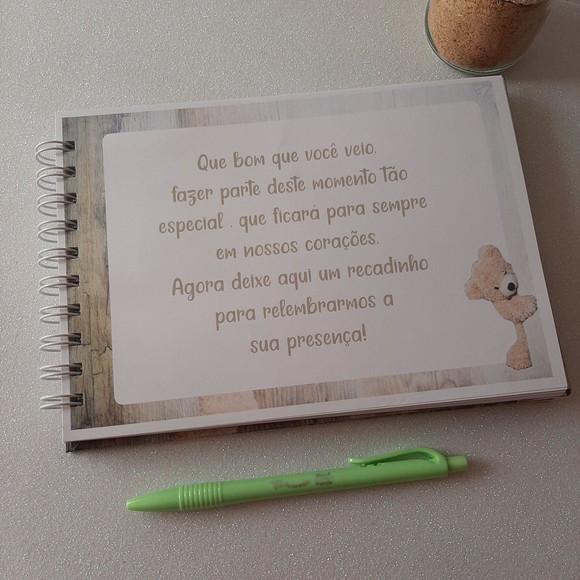 Caderno de Recados Chá de Bebê Ursinho