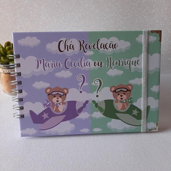 Caderno de Recados Chá Revelação Ursinhos Aviador