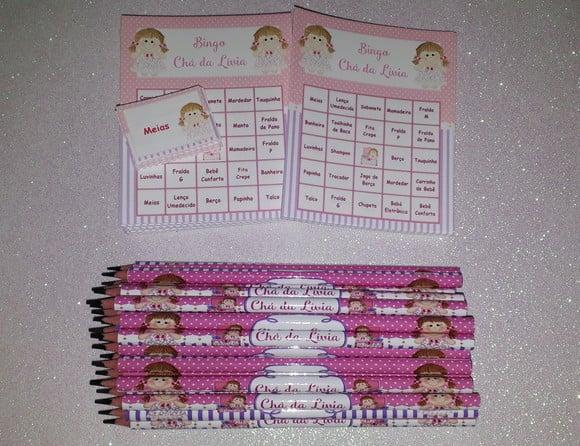 Cartela de Bingo + Lápis Boneca
