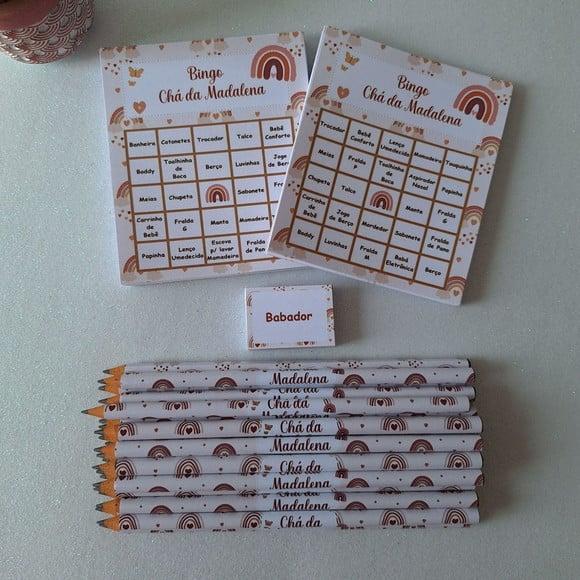 Cartela de Bingo + Lápis Boho