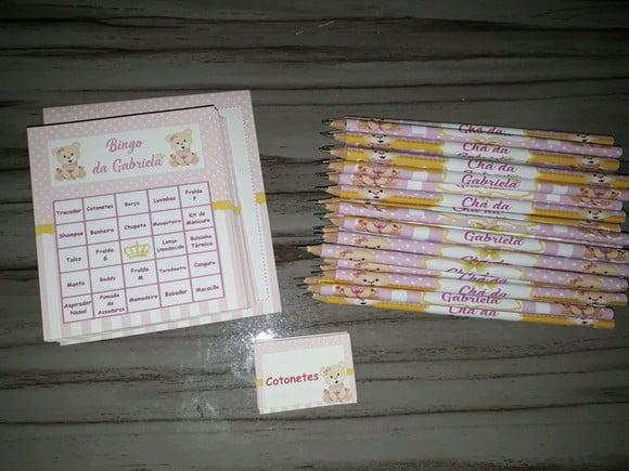 Cartela de Bingo + Lápis Chá de Bebê