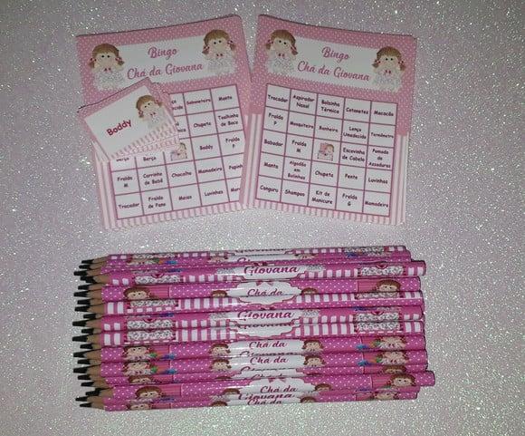 Cartela de Bingo + Lápis Boneca de Pano