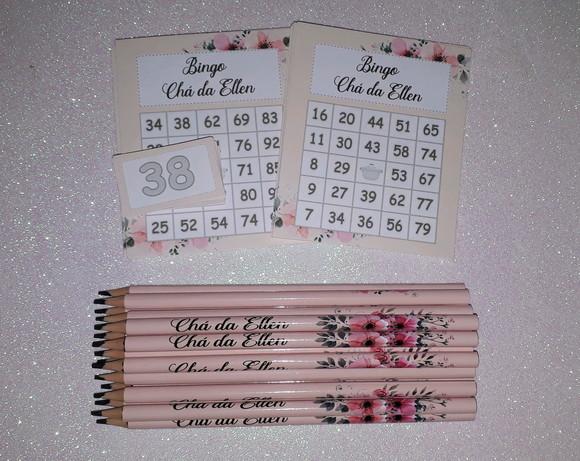 Cartela de Bingo + Lápis Cha de Cozinha