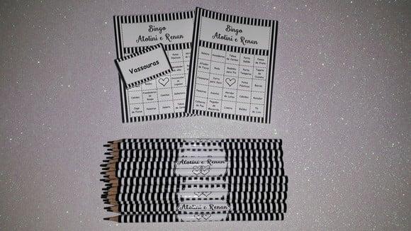 Cartela de Bingo + Lápis Cha de Cozinha