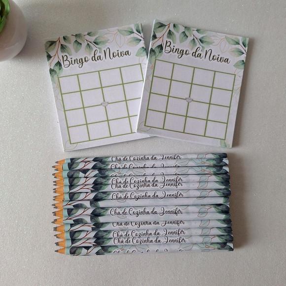 Cartela de Bingo + Lápis Cha de Cozinha