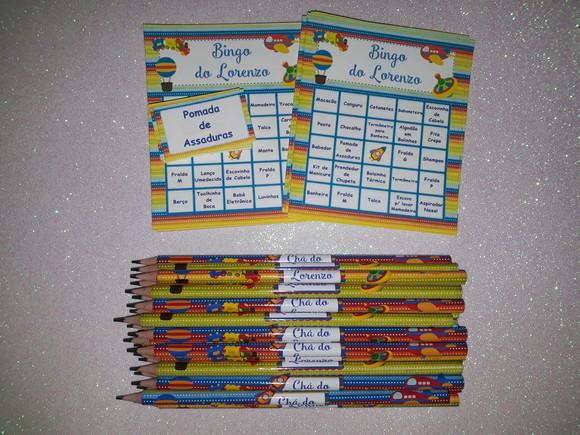 Cartela de Bingo + Lápis Chá de Bebê Brinquedos