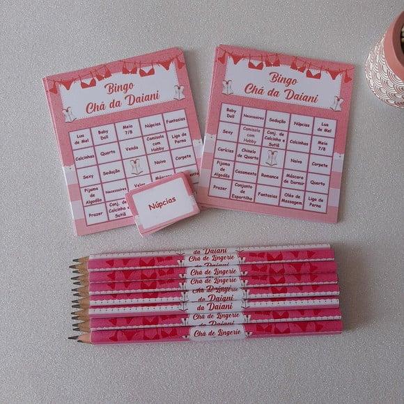 Cartela de Bingo + Lápis Cha de Lingerie