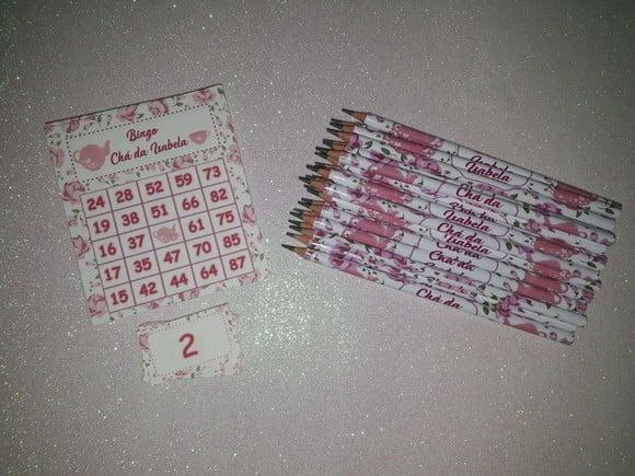 Cartela de Bingo + Lápis Chá de Cozinha
