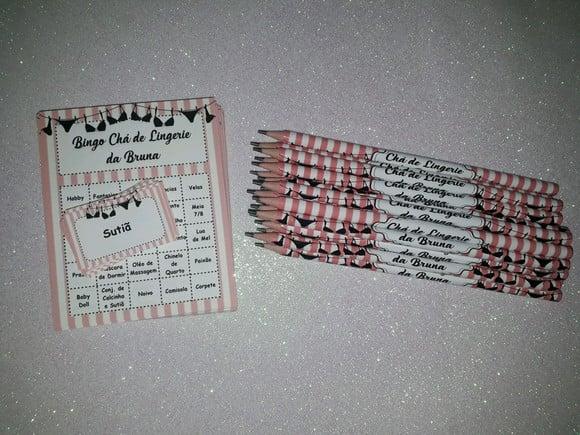 Cartela de Bingo + Lápis Cha de Lingerie