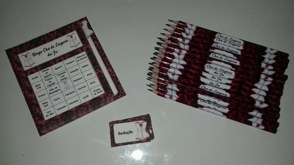 Cartela de Bingo + Lápis Cha de Lingerie