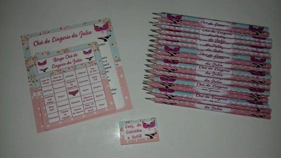 Cartela de Bingo + Lápis Cha de Lingerie