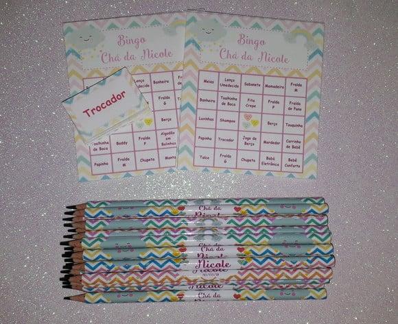 Cartela de Bingo + Lápis Chuva de Amor