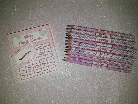 Cartela de Bingo + Lápis Chuva de Amor