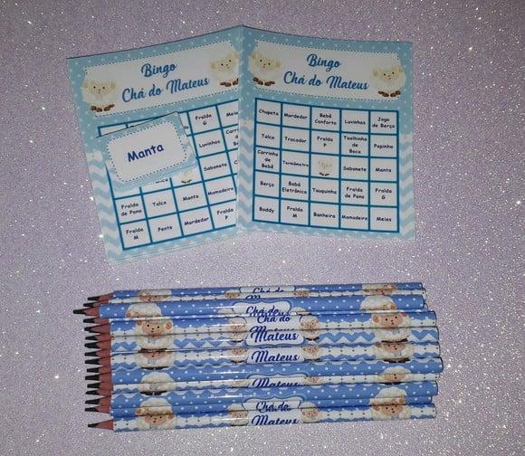 Cartela de Bingo + Lápis Ovelhinha