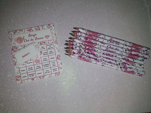 Cartela de Bingo + Lápis Personalizado