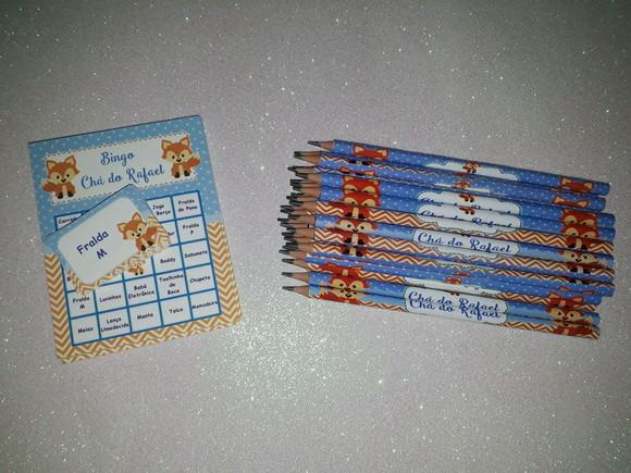 Cartela de Bingo + Lápis Personalizado