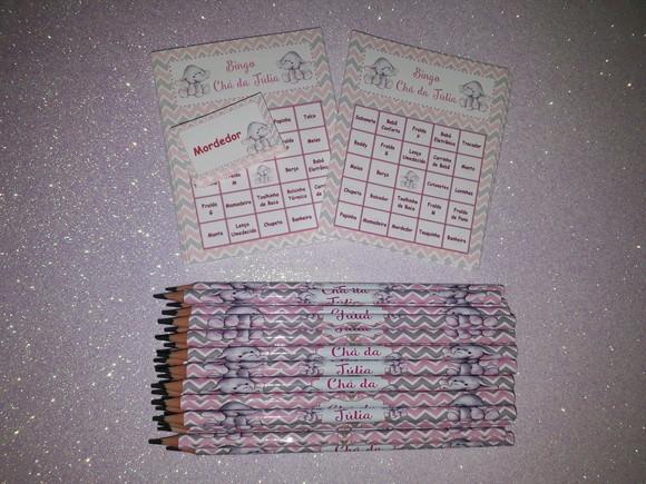 Cartela de Bingo + Lápis Personalizado