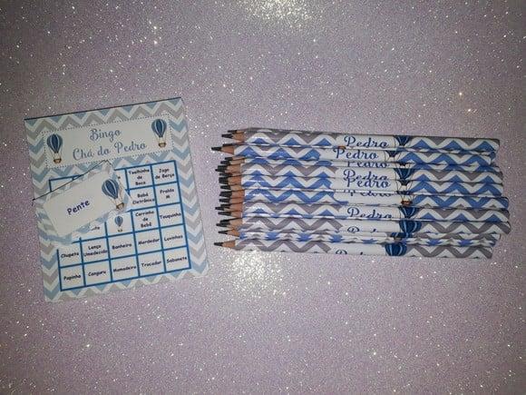 Cartela de Bingo + Lápis Personalizado