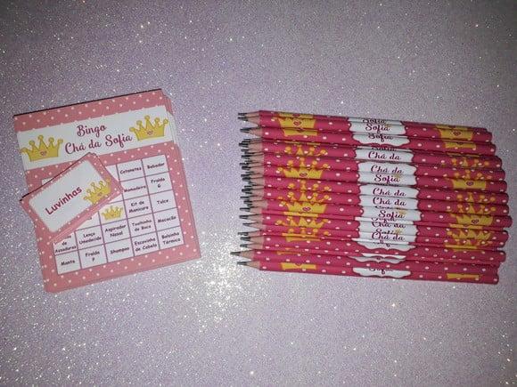 Cartela de Bingo + Lápis Personalizado