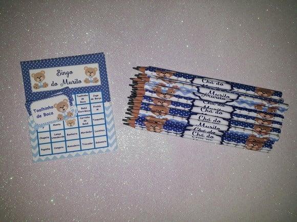 Cartela de Bingo + Lápis Personalizado