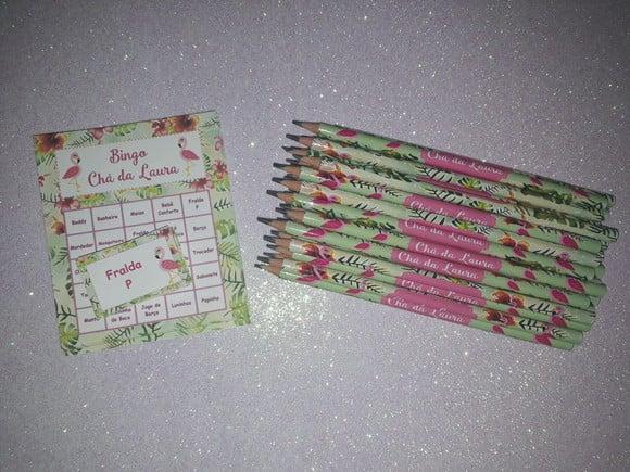 Cartela de Bingo + Lápis Personalizado