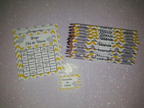 Cartela de Bingo + Lápis Personalizado