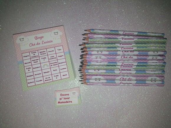 Cartela de Bingo + Lápis Personalizado