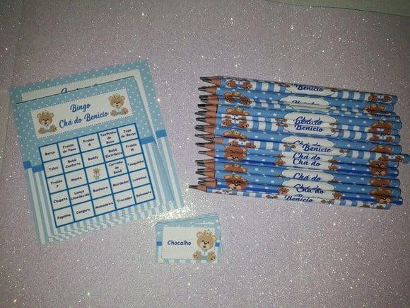 Cartela de Bingo + Lápis Personalizado