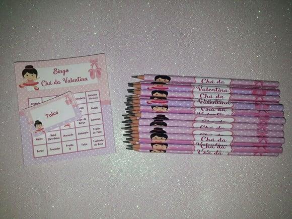 Cartela de Bingo + Lápis Personalizado