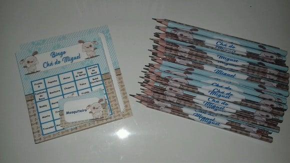 Cartela de Bingo + Lápis Personalizado