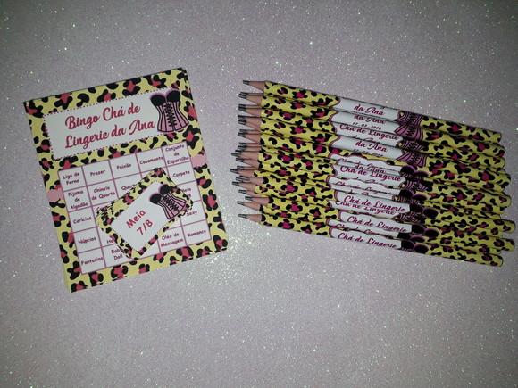 Cartela de Bingo + Lápis Personalizado