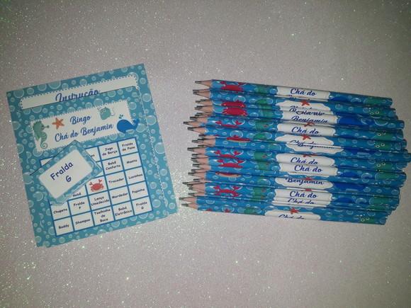 Cartela de Bingo + Lápis Personalizado