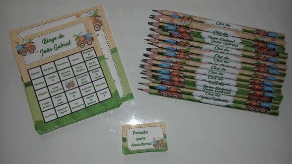 Cartela de Bingo + Lápis Personalizado