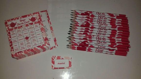 Cartela de Bingo + Lápis Personalizado