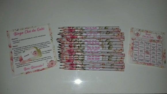Cartela de Bingo + Lápis Personalizado