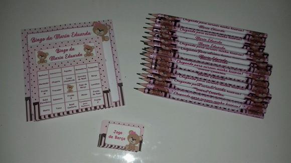 Cartela de Bingo + Lápis Personalizado
