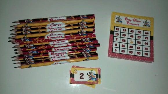 Cartela de Bingo + Lápis Personalizado